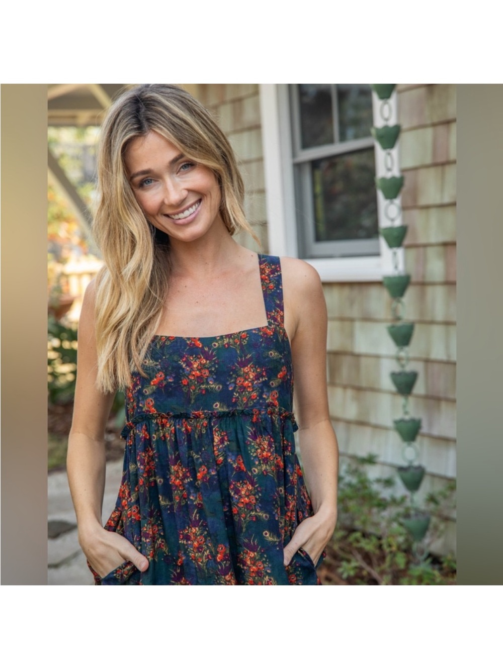 NWT Natural Life Gabi Jumpsuit - Navy Red Floral size Large - Picture 4 of 14